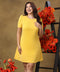 Sleeve Detailed Mini Yellow Dress
